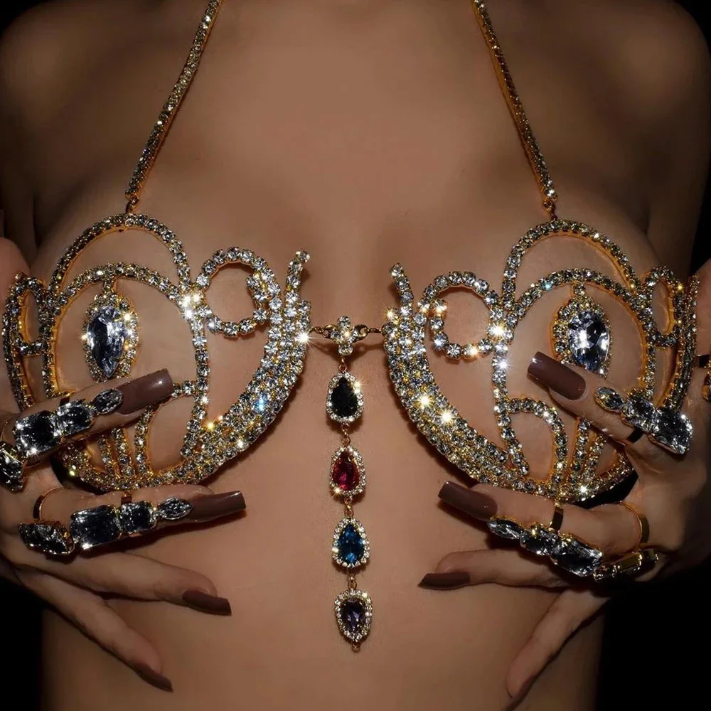 Body Jewelry Retainers - Luxe Strass Bikini Bh Geometrische Waterdruppel