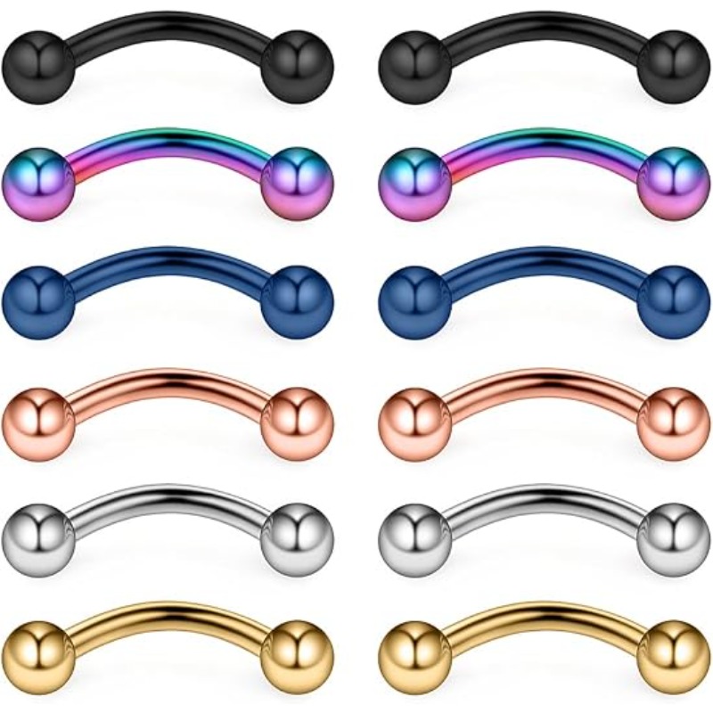 Body Jewelry Surgical Steel - 12 STUKS 16G Chirurgisch Staal Wenkbrauw