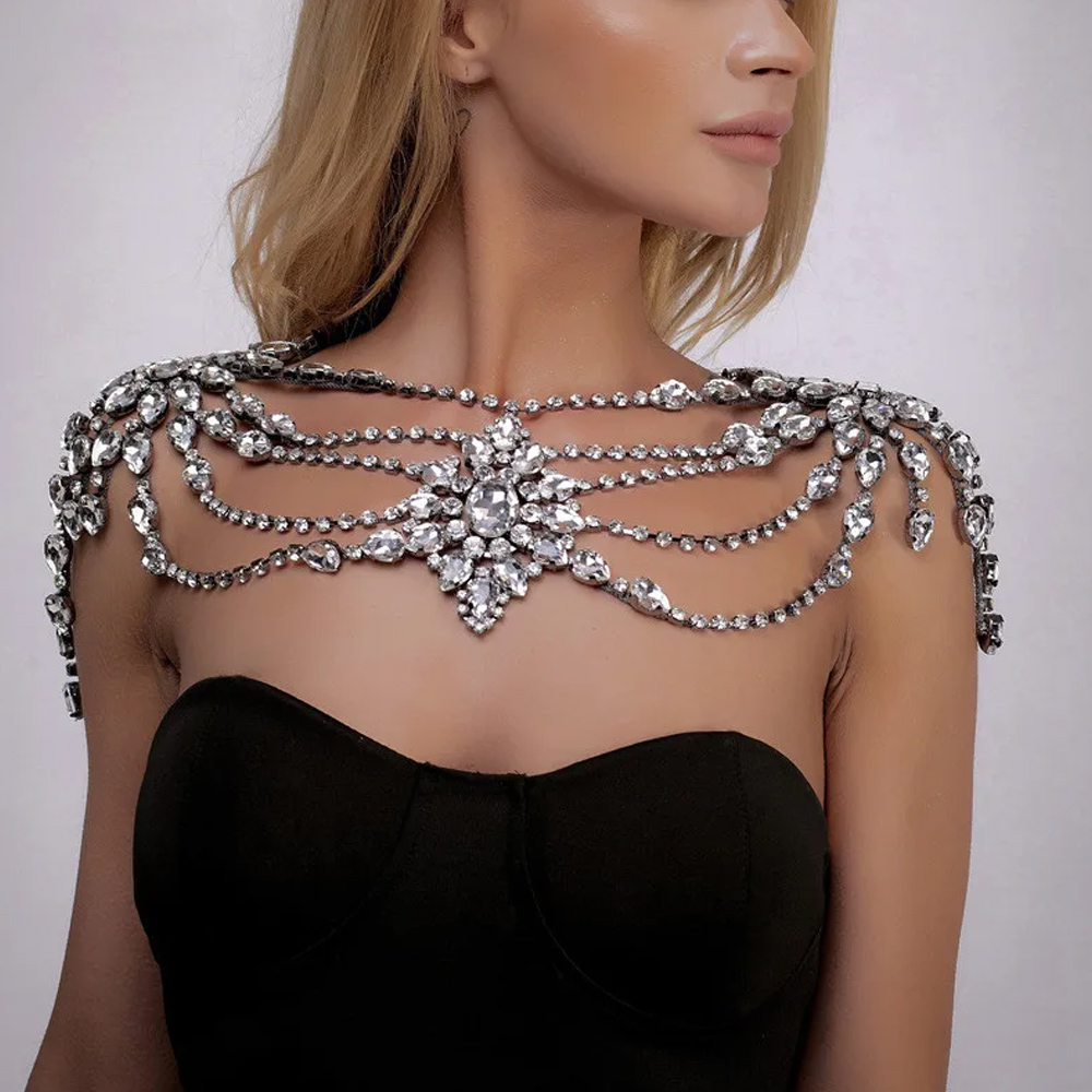 Body Jewelry Necklace - Boho Kristal Bruids Schouderketting Porm Lingerie