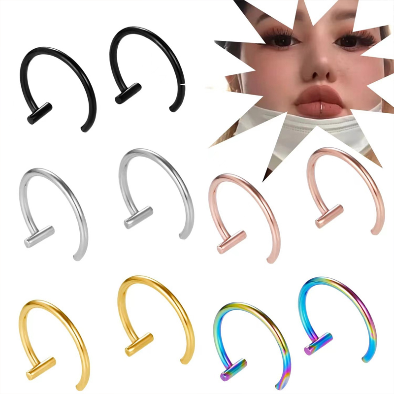 Body Jewelry Surgical Steel - 18G Chirurgisch staal lip ring half