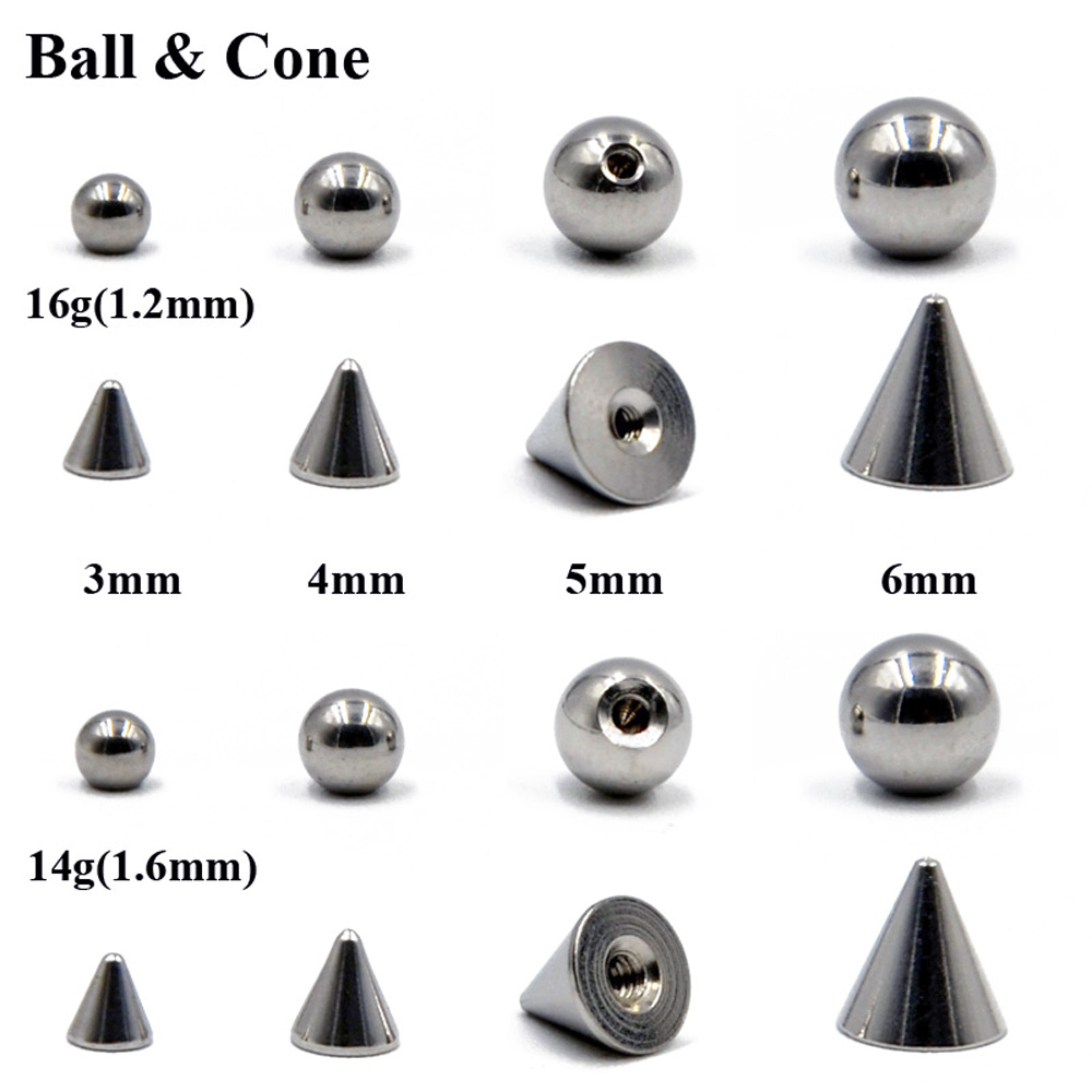 Body Jewelry Replacement Ball - 100 stks/partij Staal 14G 16G Neus