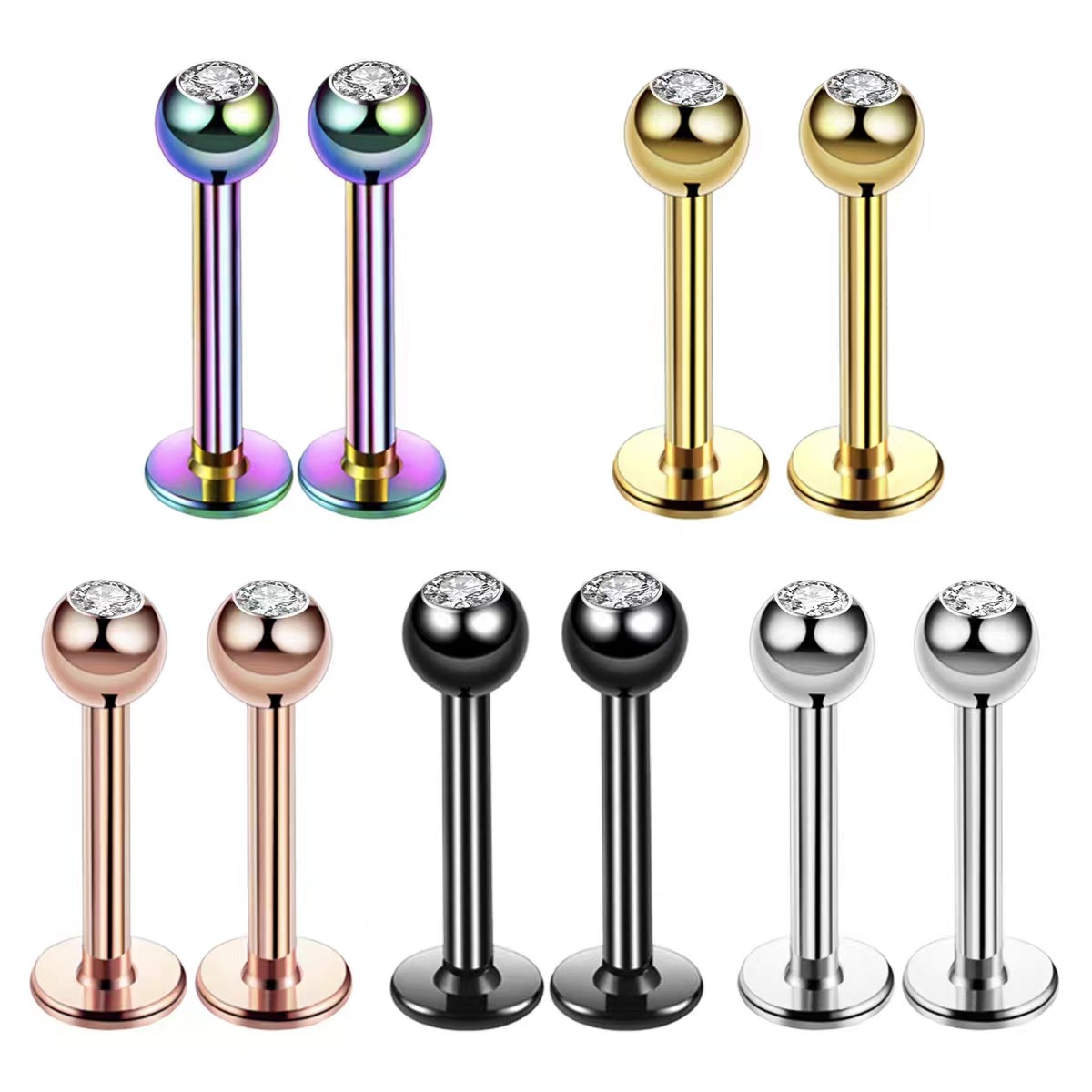 Body Jewelry Surgical Steel - 16G Chirurgisch staal bal top CZ