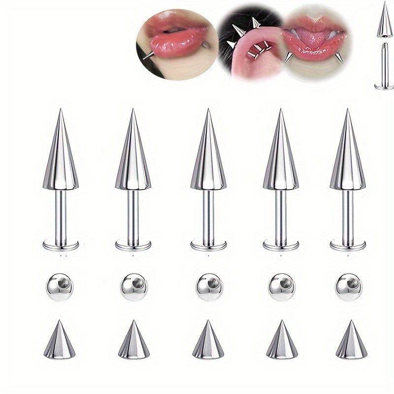 5pcs Spikes Punk Mode Roestvri - Body Jewelry Replacement Ball recensie en prijs