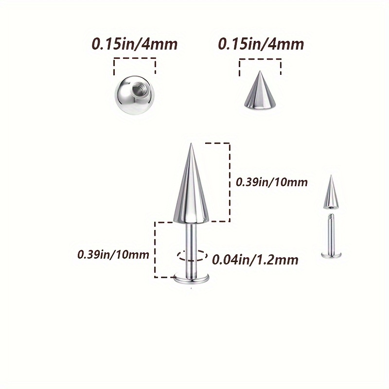 5pcs Spikes Punk Mode Roestvri - Body Jewelry Replacement Ball recensie en prijs