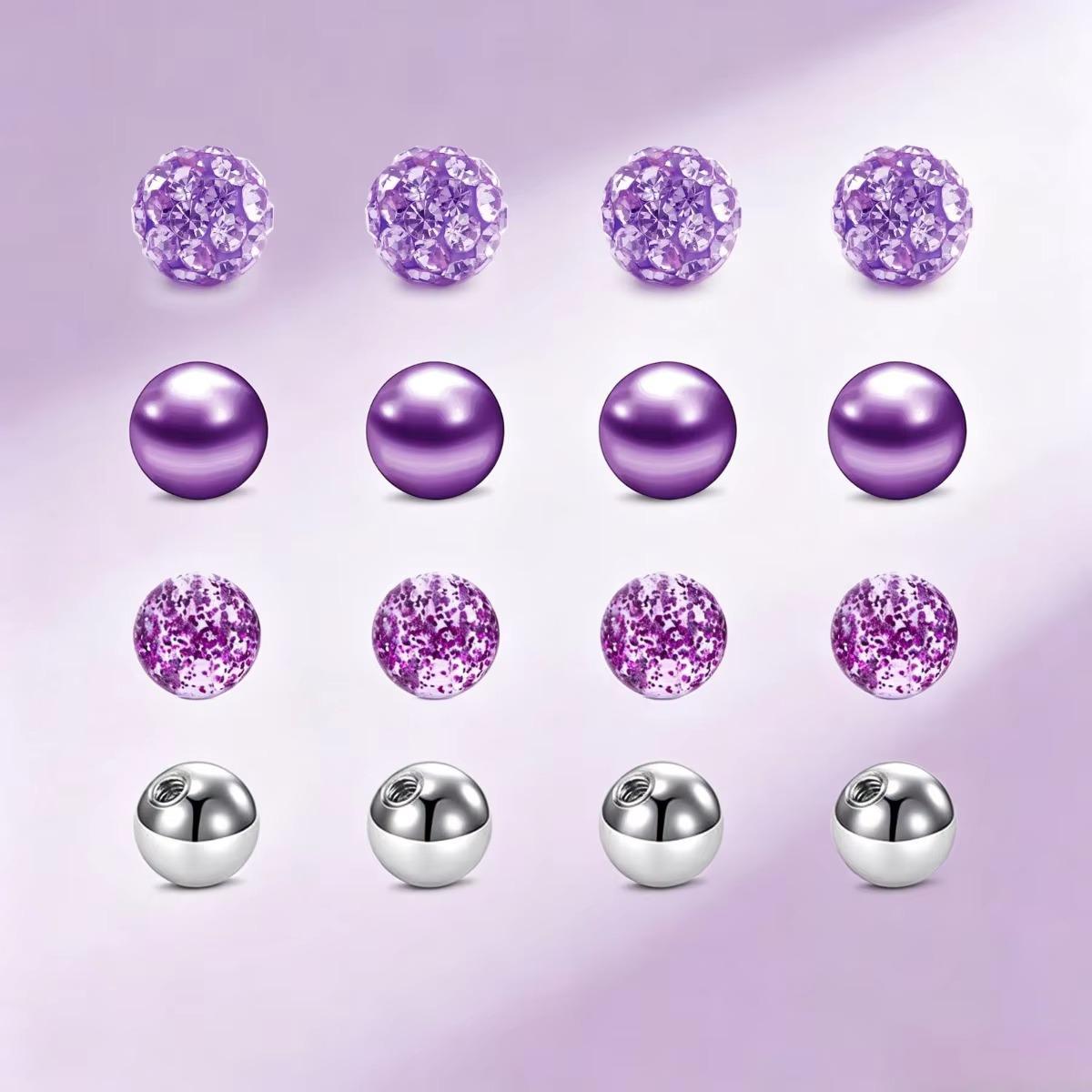 16 stuks gemengde kleuren verv - Body Jewelry Replacement Ball recensie en prijs