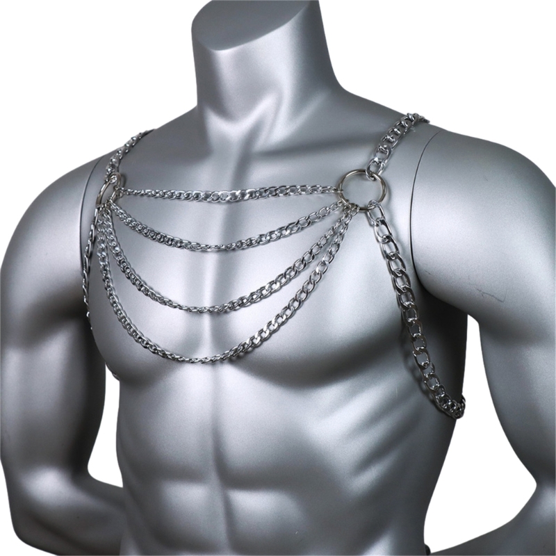 Mannen sexy metalen lichaam bo - Body Jewelry Necklace recensie en prijs