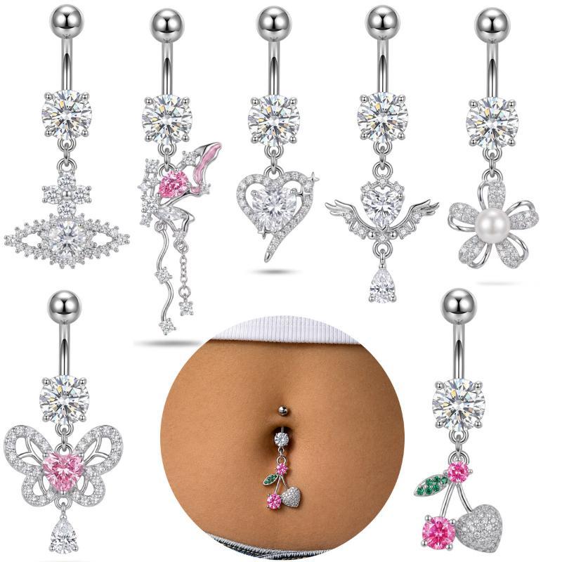 1 stuks prachtige hangende nav - Body Jewelry Surgical Steel recensie en prijs